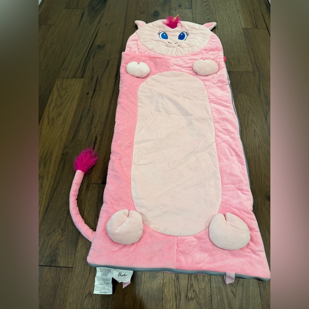 Bixbee Kids Unicorn Nap Mat Sleeping Bag – Pink Plush – EUC